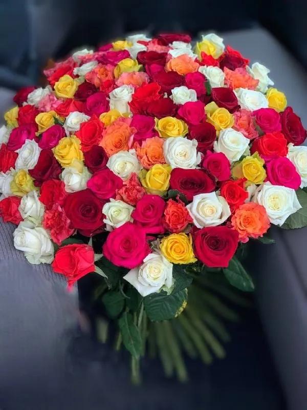 Colorful bouquet with 101 roses | ծաղիկների առաքում Երևանում